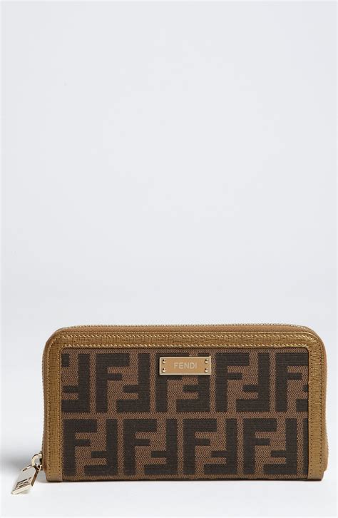 fendi zucca zip around long wallet|buy Fendi zucca online.